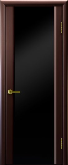 Межкомнатная шпонированная дверь Luxor Legend Синай 3 (стекло черное) Венге остекленная — фото 1